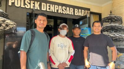 Foto: Polisi Polda Maluku Utara menangkap tersangka dugaan penipuan dana perjalanan umrah di Denpasar, Bali.